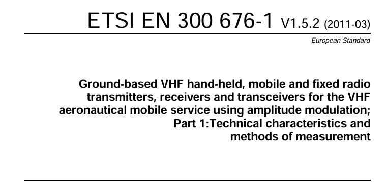 ETSI EN 300 676